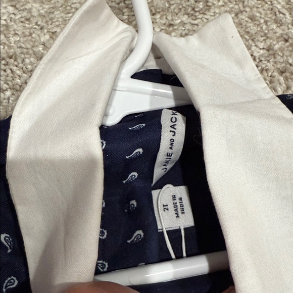 Janie and Jack Navy Dress with Horse Pattern - Picture 5 of 8